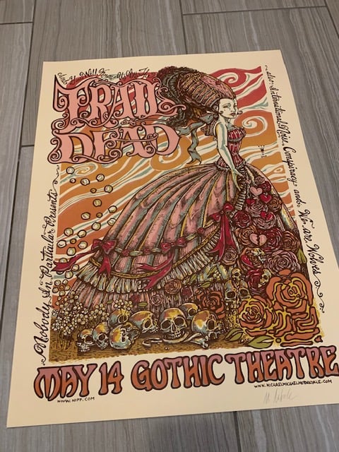 Trail Of Dead Silkscreen Concert Poster By Michael Michael Motorcycle, Signed By The Artist