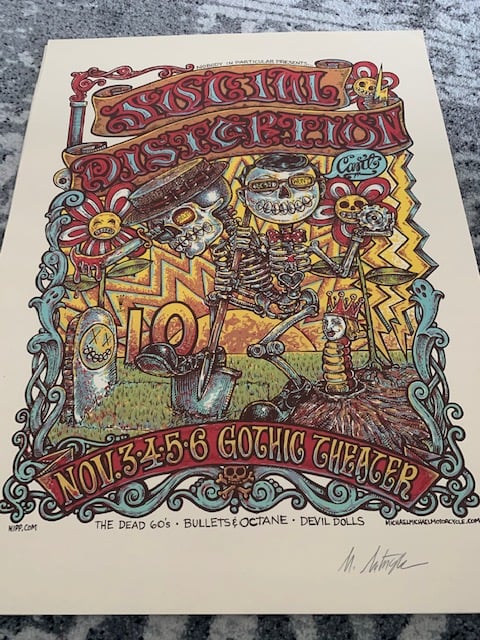 Social Distortion Silkscreen Concert Poster By Michael Michael Motorcycle, Signed By The Artist