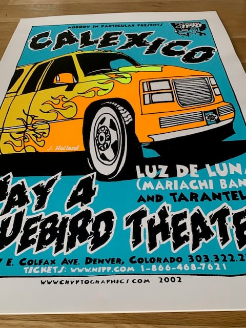 Calexico Silkscreen Concert Poster By Jeff Holland, Signed + Numbered By The Artist