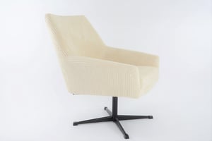 Image of Fauteuil coquille pivotante velours ivoire