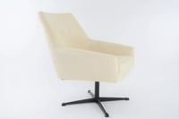 Image 1 of Fauteuil coquille pivotante velours ivoire