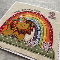Image 2 of Rainbow lion card + (custom animal option)