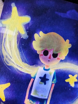 Painting the stars - postcard