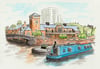 Reflections narrowboat and Birmingham canals