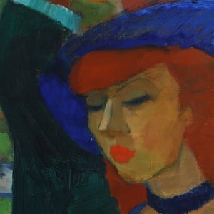 Image of 1948 Swedish Oil Painting, 'Avenue des Champs-Élyséss, Spring -48'