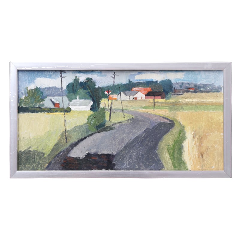 Image of Mid Century Oil Painting, 'Towards the Village' John Boren