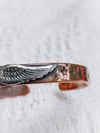Winged Spirit recycled copper medium bangle cuff