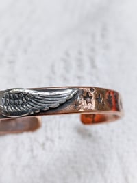 Image 5 of Winged Spirit recycled copper medium bangle cuff