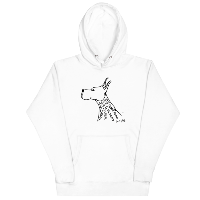 Great Dane Shirt  Doodle Sketch Cropped Great Dane Adjectives