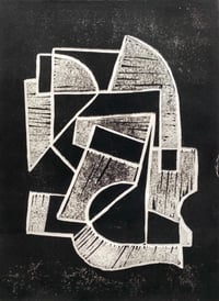 Image 1 of Jeremy Annear 'Cascade (Black and White)' Monoprint 2021 A4 