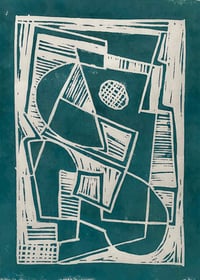 Image 1 of Jeremy Annear 'Twilight Coast (Aqua)' Monoprint 2021  33cmx24cm