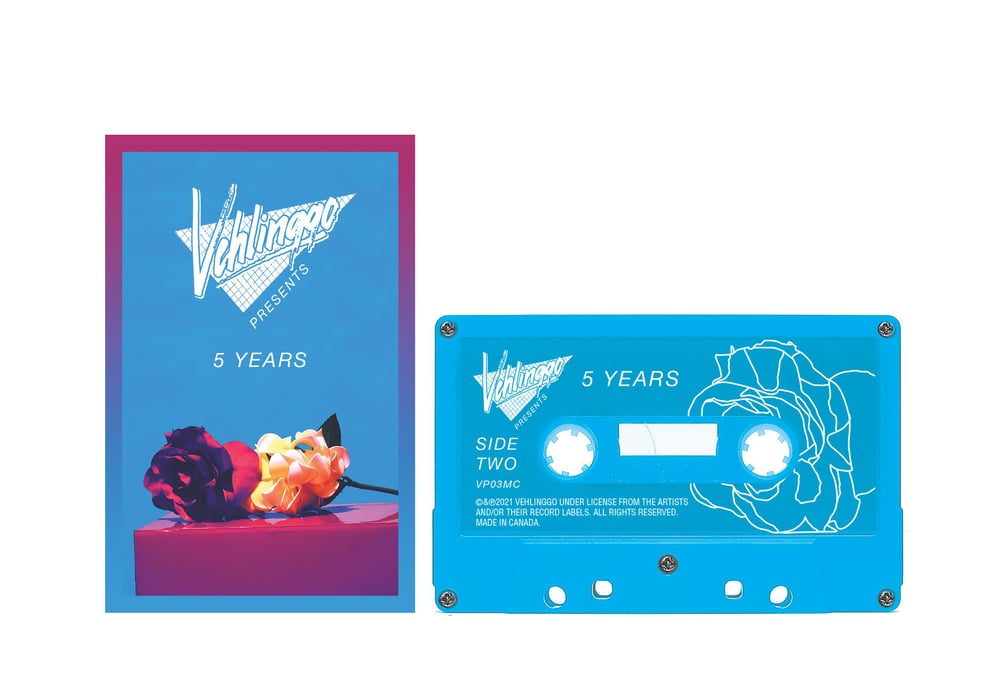 Image of 'Vehlinggo Presents: 5 Years' Aqua Blue Cassette Tape (25 copies)
