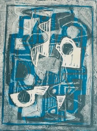 Image 1 of Jeremy Annear 'Winter Sea (Strata)' Monoprint 2020