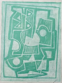 Image 1 of Jeremy Annear "Winter Sea (Turquoise)" Monoprint 30x23cm 2020