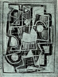 Image 1 of Jeremy Annear 'Winter Sea (Sub-marine)' 2020 Monoprint 30x23cm (A4)