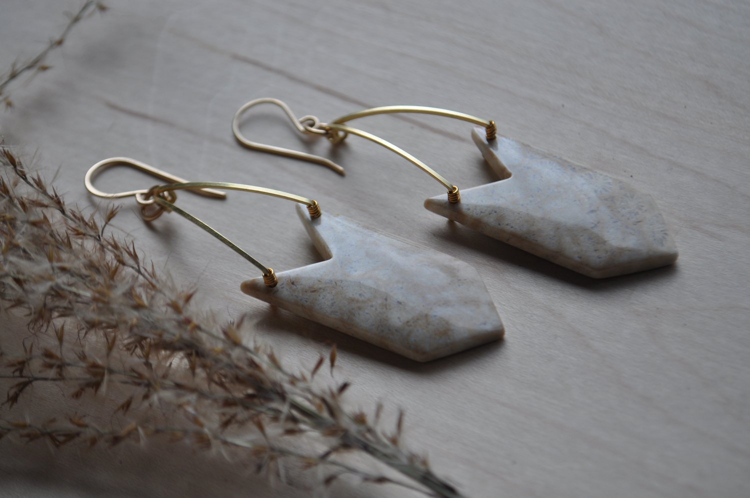 Image of One of a Kind Indonesian Fossil Coral Dangles