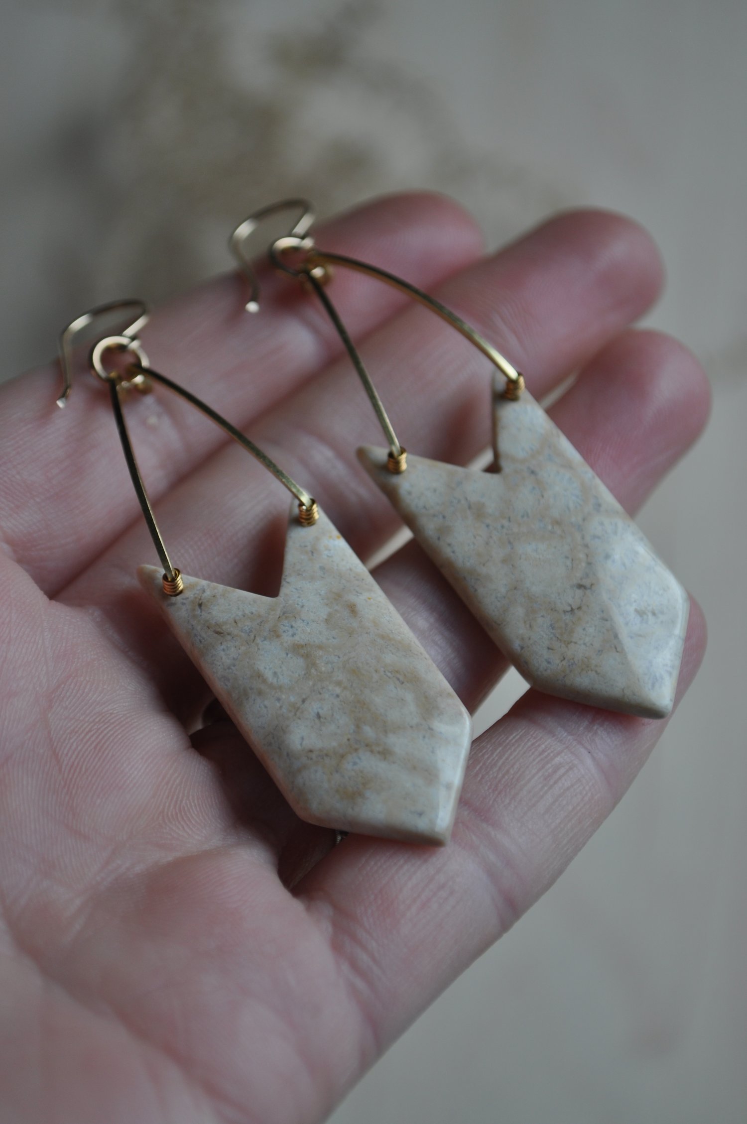 Image of One of a Kind Indonesian Fossil Coral Dangles