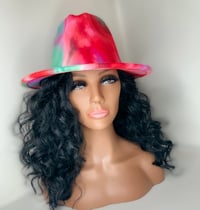 Image 1 of “The Lady Brim Remix” tie-dye Fedora Hat