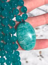 Ice Amazonite Mala with Amazonite Pendant, Amazonite 108 Beads Japa Mala