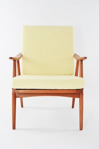 Image 3 of Fauteuil Boomerang bouclette ivoire