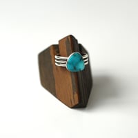 Image 3 of Turquoise Mountain Sterling Silver Ring - Size 9.5