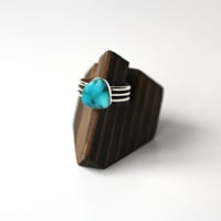 Image 2 of Turquoise Mountain Sterling Silver Ring - Size 9.5