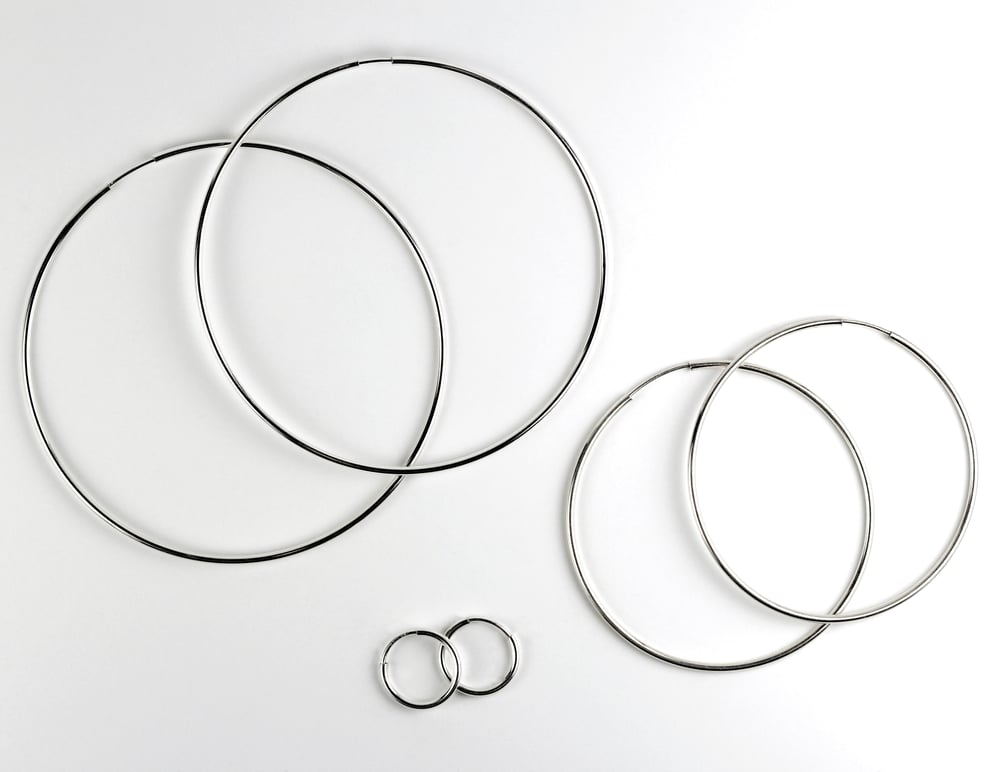 Small Sterling Silver Endless Hoops