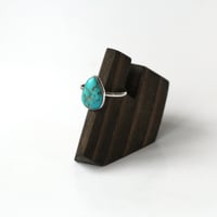 Image 2 of Kingman Turquoise Sterling Silver Ring - Size 7.25
