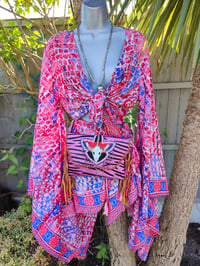 Image 3 of Pefkos co ord sarong set red and blue