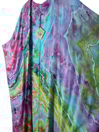 Image 6 of M Long Woven Kimono in Tropical Geode Ice Dye