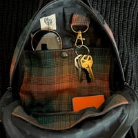 Image 4 of Mini Hunter’s plaid backpack cat lining fabric