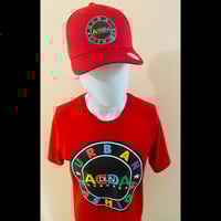 Image 2 of Red lightweight cotton T-Shirt  w/ Hat