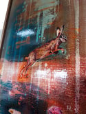 Original Canvas - Leaping Hare in Rain - 30cm x 60cm