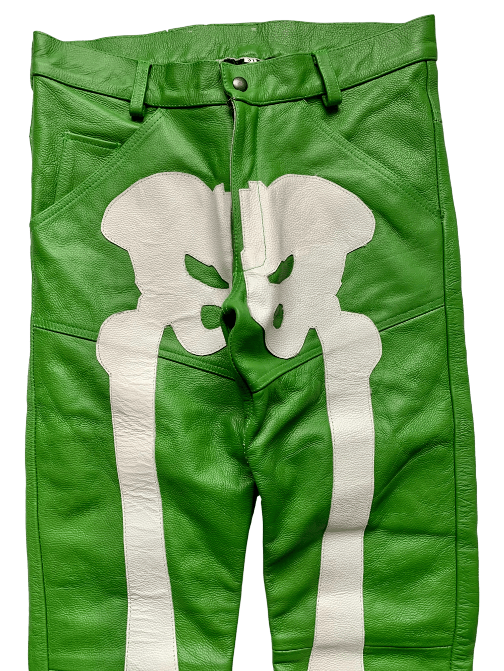 IRISH GREEN BIKER BONES SKINNY LEATHER PANTS*EXCLUSIVE*
