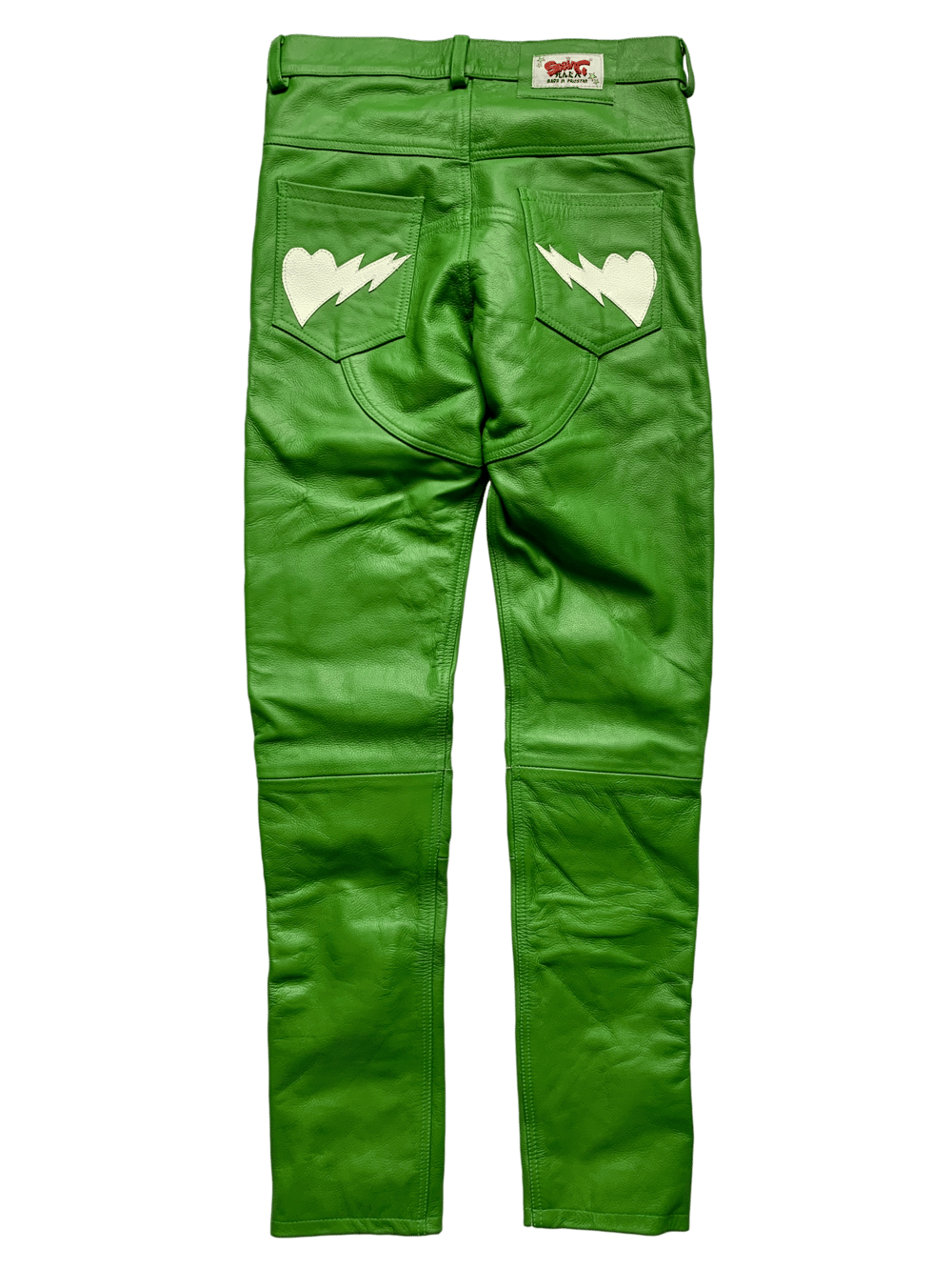 IRISH GREEN BIKER BONES SKINNY LEATHER PANTS*EXCLUSIVE*