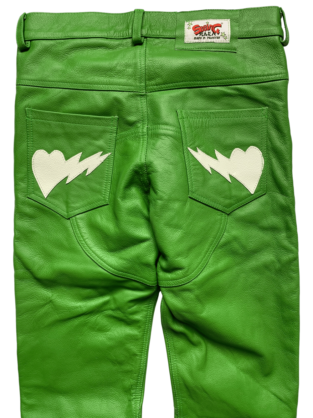 IRISH GREEN BIKER BONES SKINNY LEATHER PANTS*EXCLUSIVE*