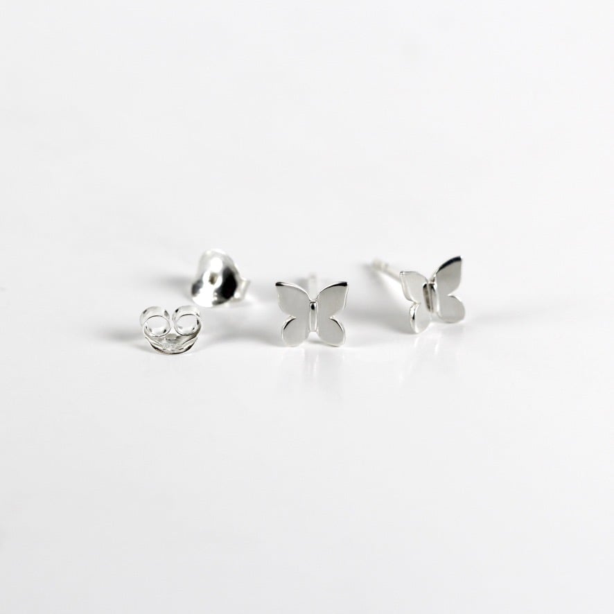 Butterfly Sterling Silver Stud Earrings