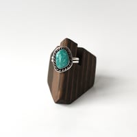 Image 2 of Turquoise Mountain Twisted Sterling Silver Ring - Size 8