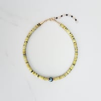 Image 1 of Single Pearl & Yellow Turquoise Island Wear Necklace