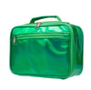 Shiny green insulated lunch bag + personalization 