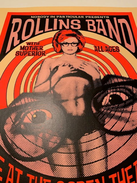 Rollins Band Silkscreen Concert Poster By Lindsey Kuhn, Signed By The Artist