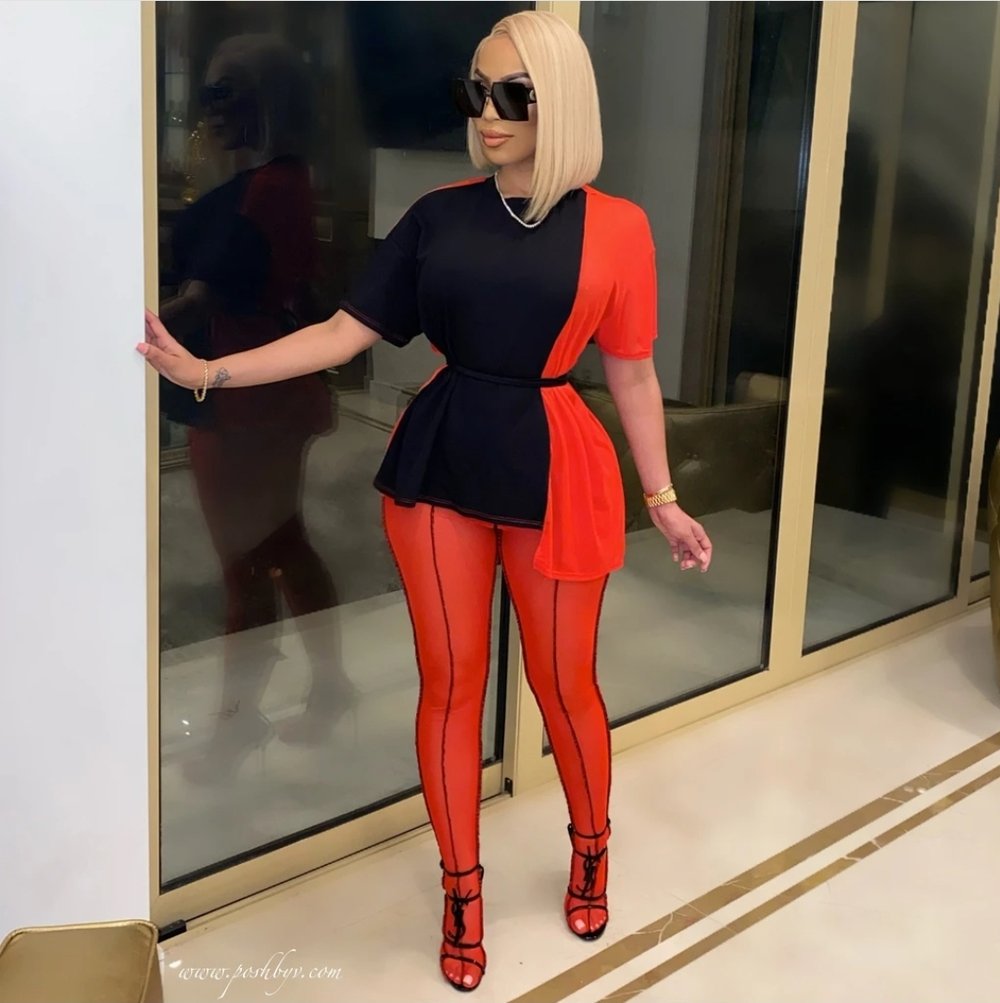 Red mesh 2 piece 