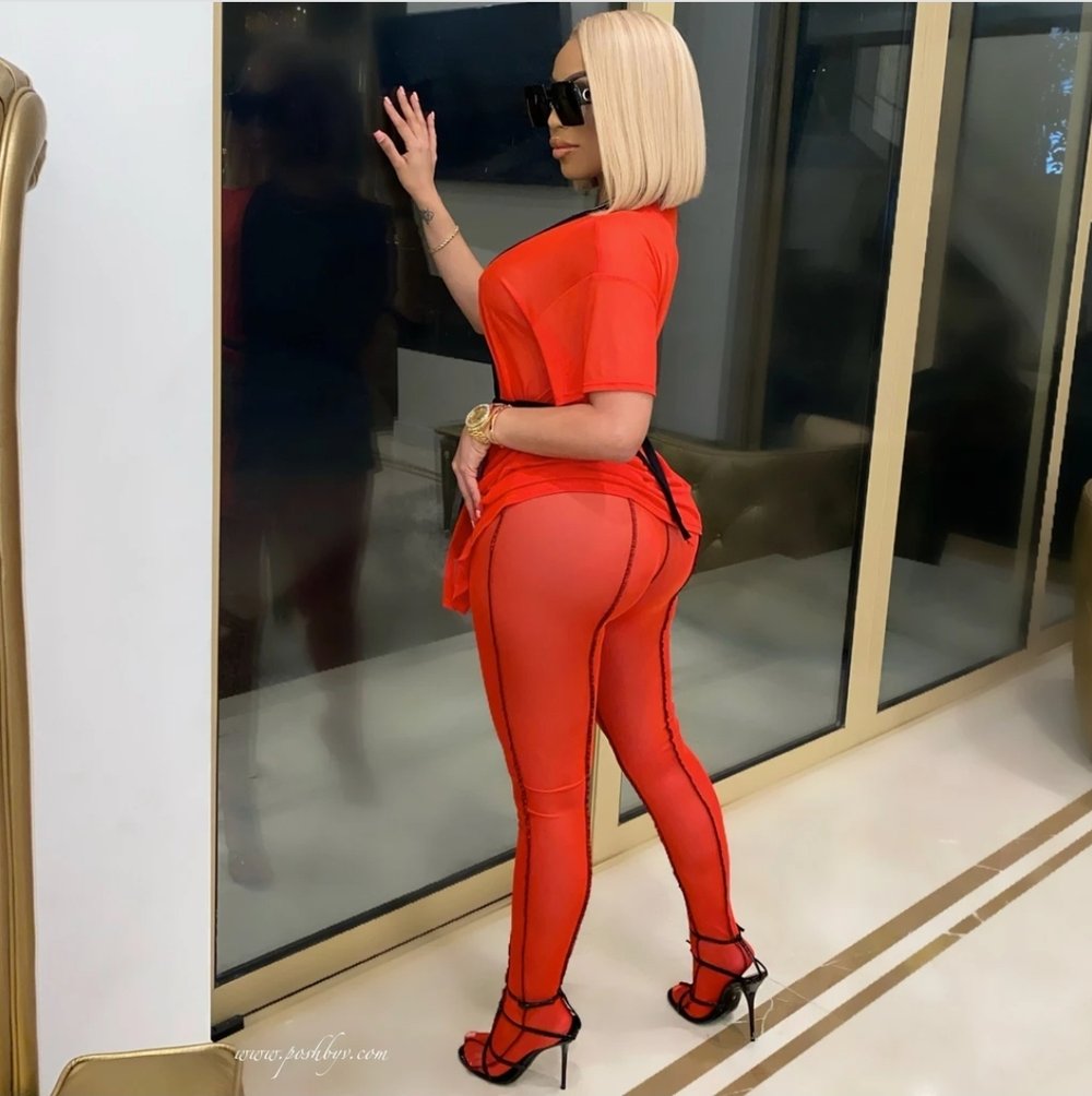 Red mesh 2 piece 