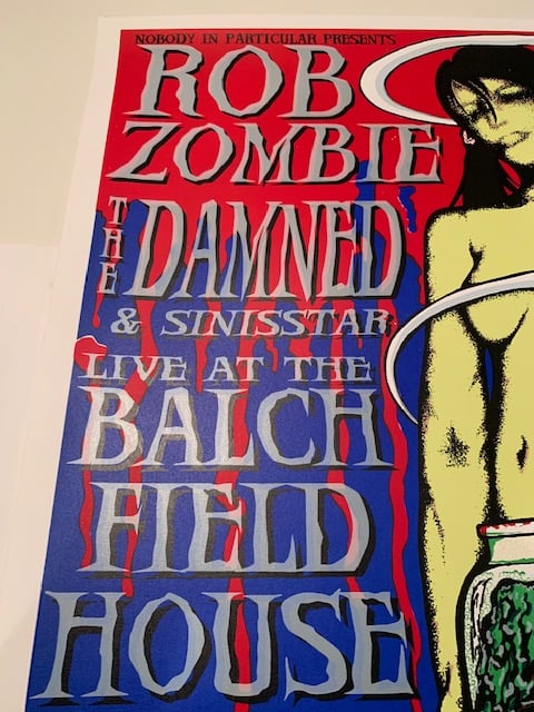 Rob Zombie Silkscreen Concert Poster By Lindsey Kuhn, Signed By The Artist