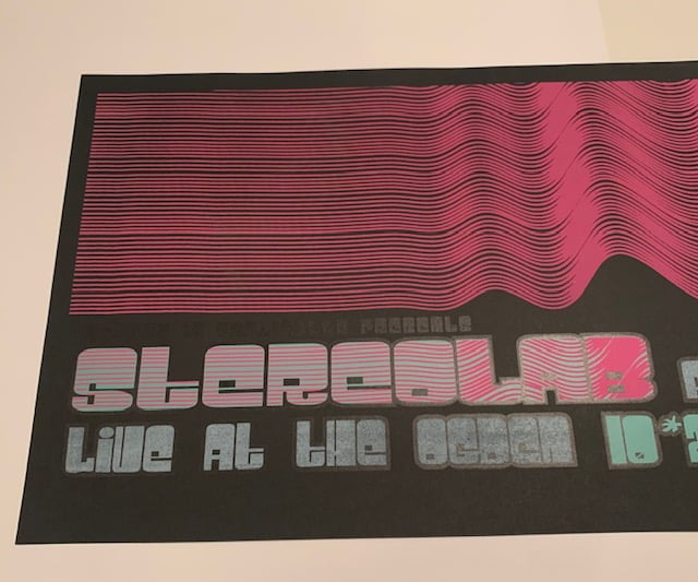 Stereolab (Black) Silkscreen Concert Poster By Lindsey Kuhn, Signed By The Artist