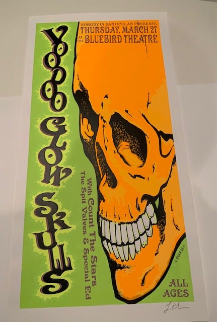 Voodoo Glow Skulls Silkscreen Concert Poster By Lindsey Kuhn, Signed By The Artist