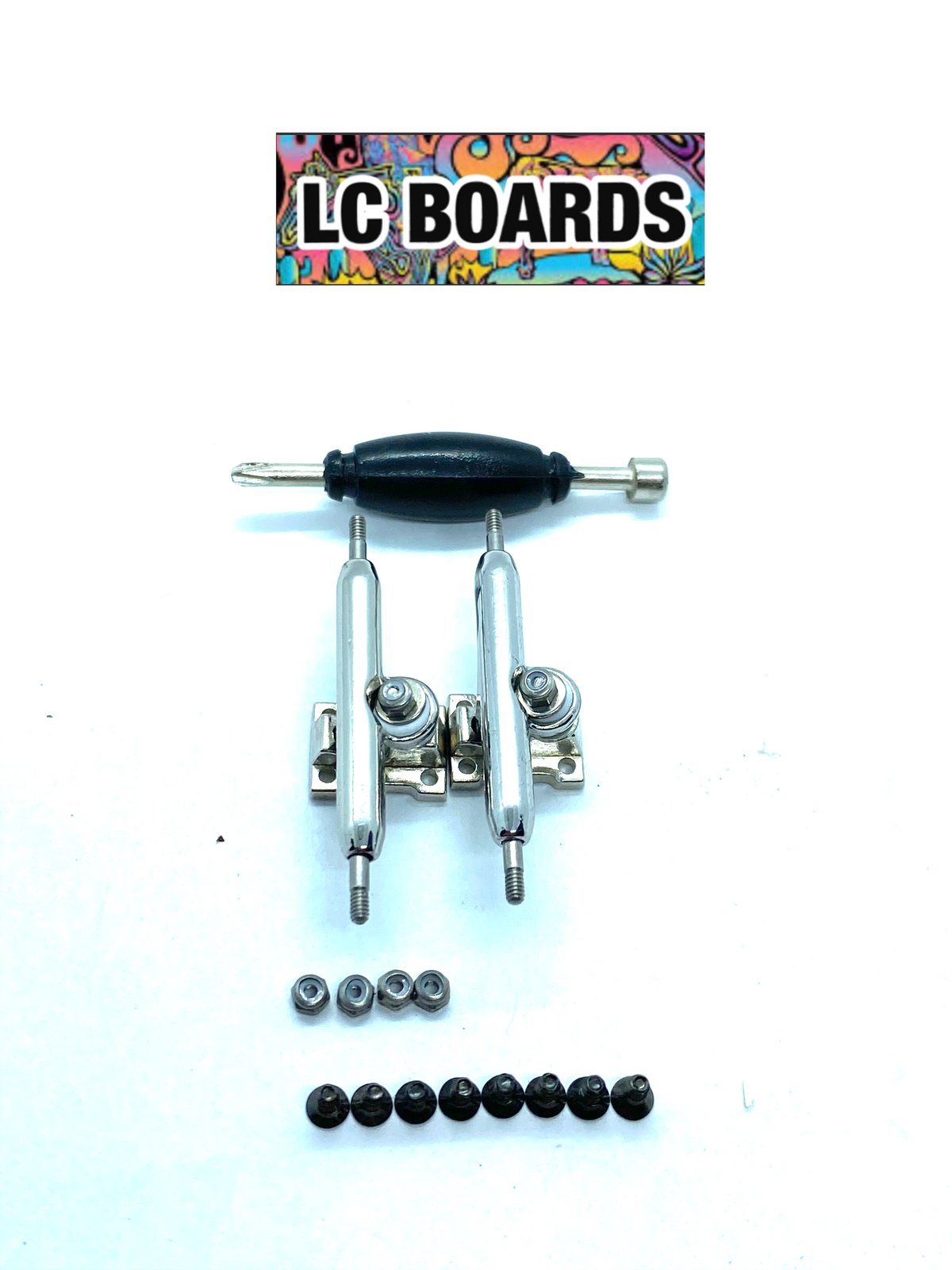 LC BOARDS Fingerboard Trucks 32mm White High Quality Brand New FREE Sticker 