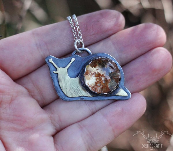 Image of Snail Necklace with Lodolite