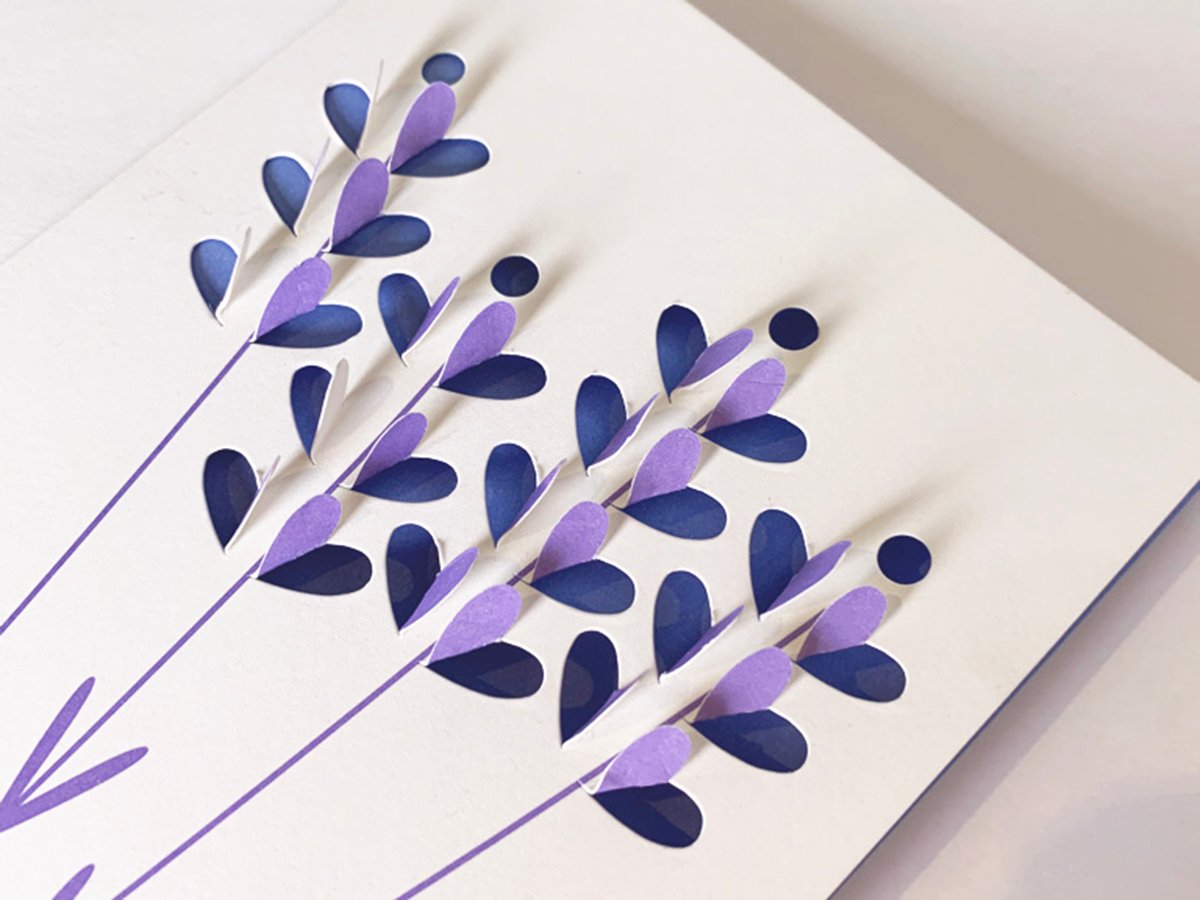Image of 2 x Lavender - Fold Out Cards