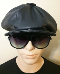 Image 2 of Marc Vachon Custom Black Leather Izzy Apple Hat